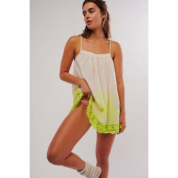 Free People Other - NEW FREE PEOPLE INTIMATELY DAY GLOW SHAPELESS SLIP SMALL  IVORY YELLOW  COMBO